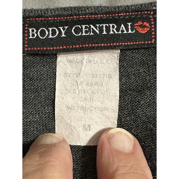 vintage y2k Body Central Dark gray Cap Sleeves grunge boho babydoll dress M - Picture 4 of 8